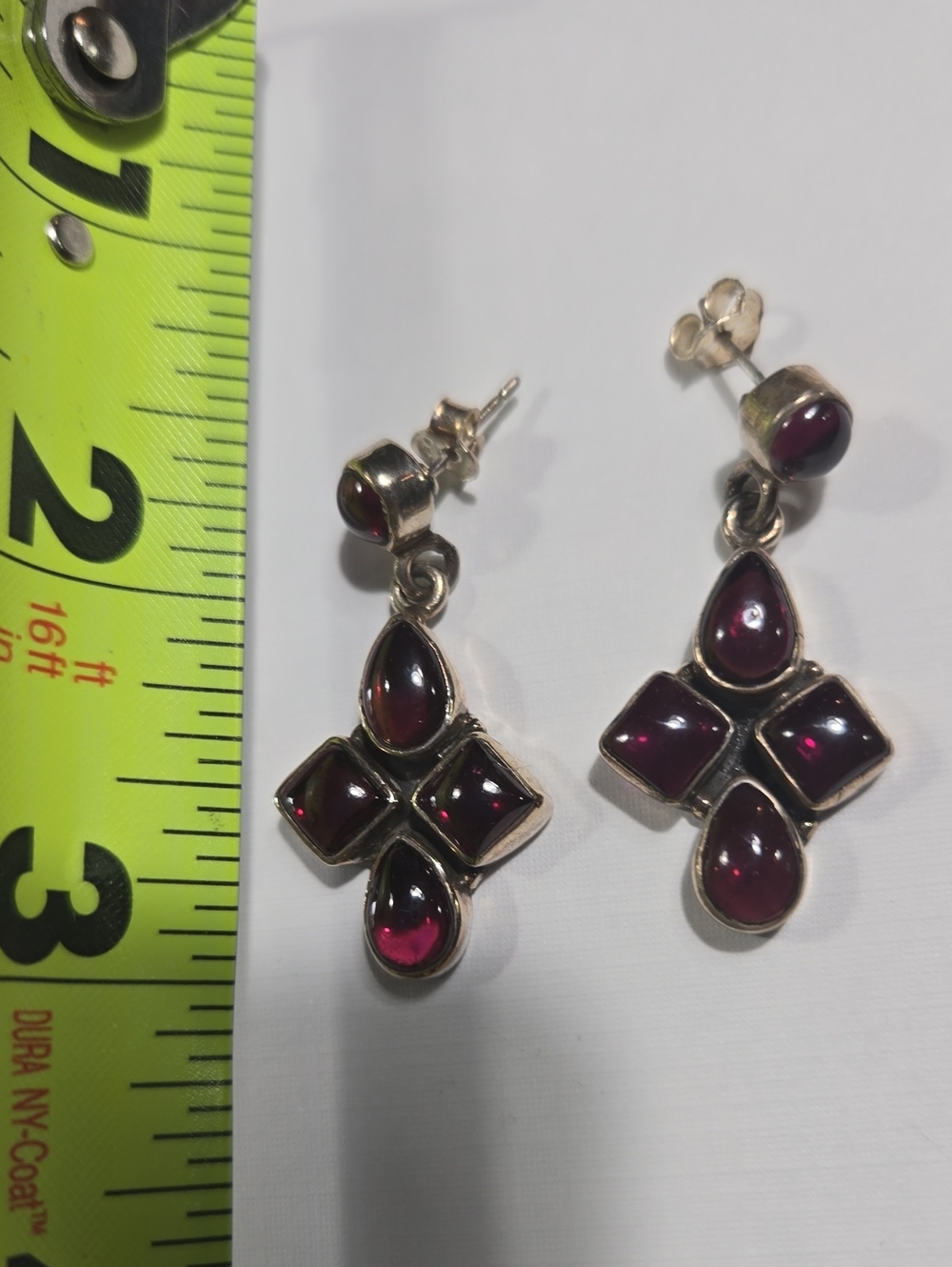 Siver Earrings With Purple Stones
